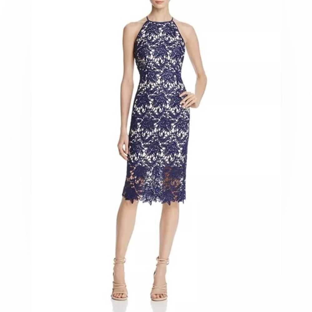 KEEPSAKE the Label Navy Lace Midi Dress